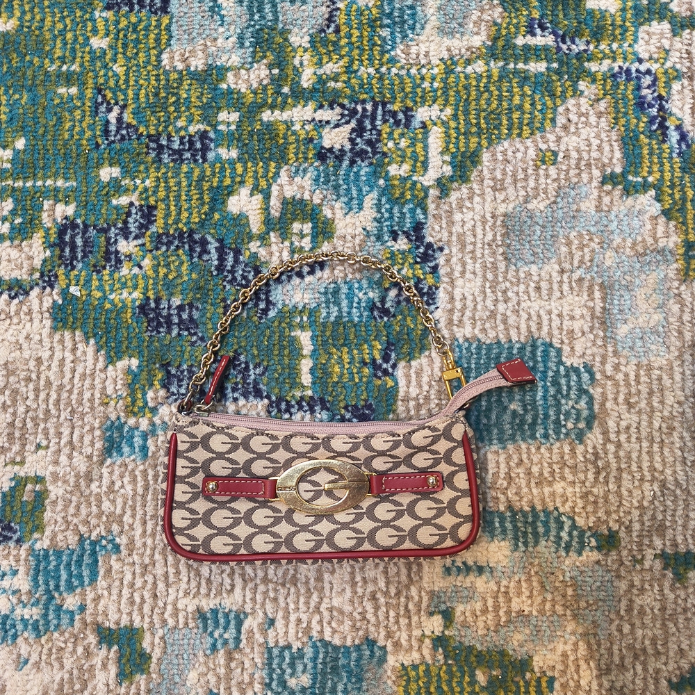Stylish Beige and Red Designer Shoulder Bag